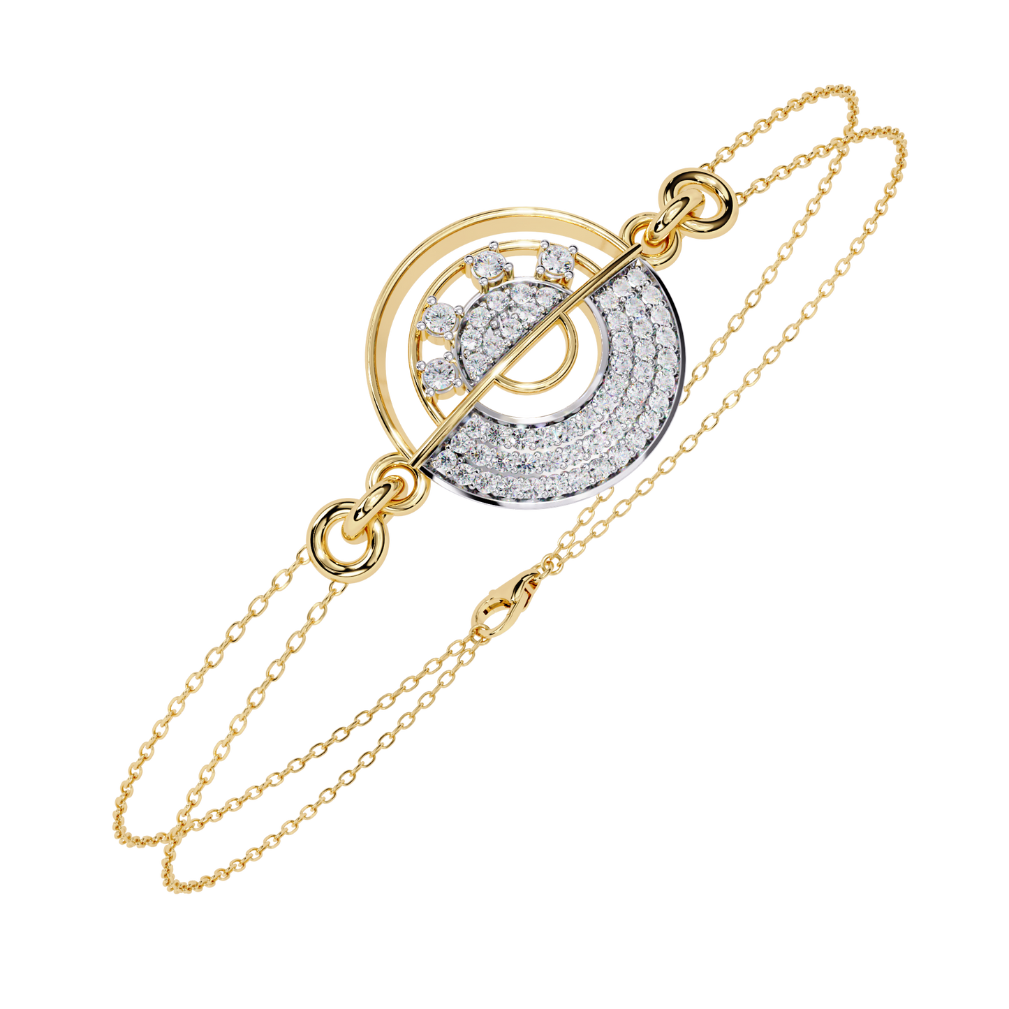 Round Cut Top Grade Diamond Unique 14k Solid Rose Gold Minimalist Handcrafted Cuff Bracelet For Women's - HIGHCARAT DIAMONDS