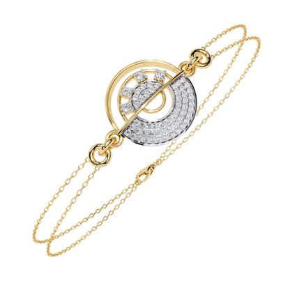 Round Cut Top Grade Diamond Unique 14k Solid Rose Gold Minimalist Handcrafted Cuff Bracelet For Women's - HIGHCARAT DIAMONDS