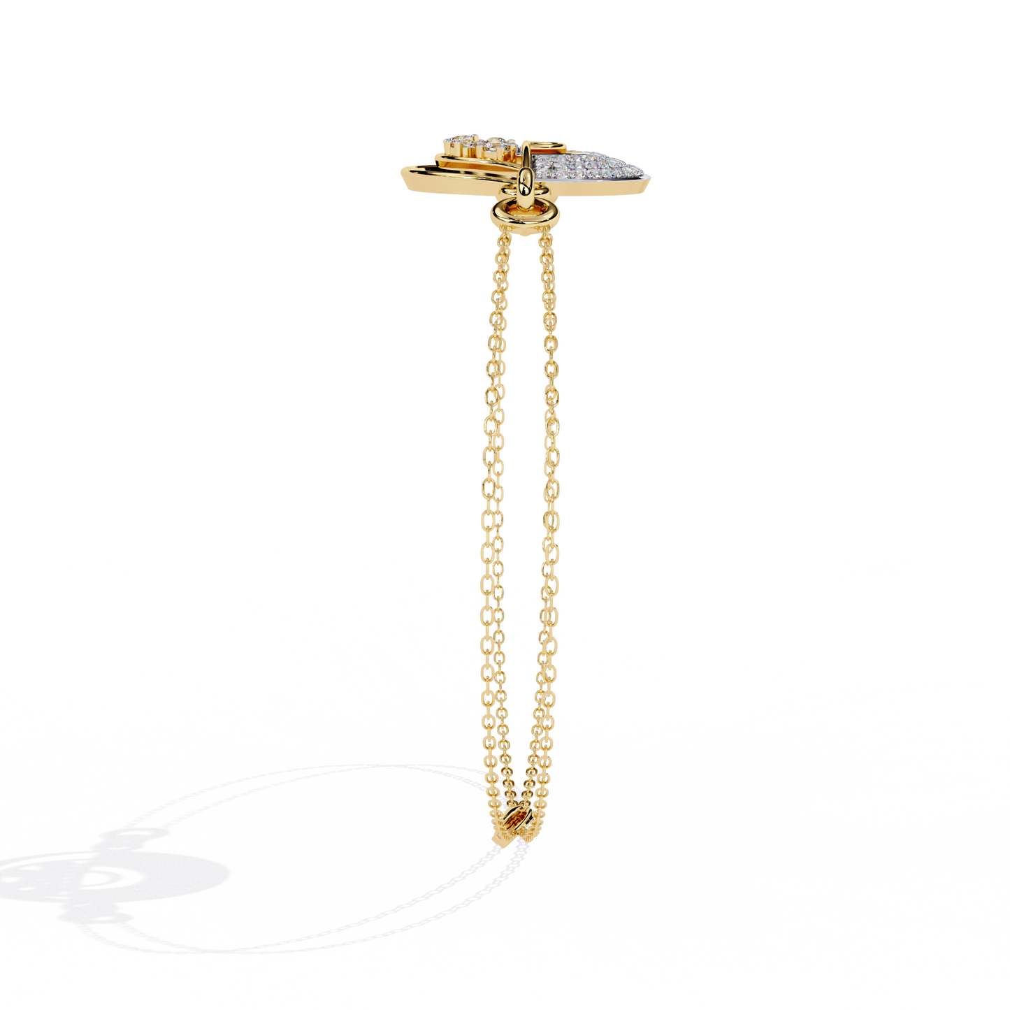Round Cut Top Grade Diamond Unique 14k Solid Rose Gold Minimalist Handcrafted Cuff Bracelet For Women's - HIGHCARAT DIAMONDS