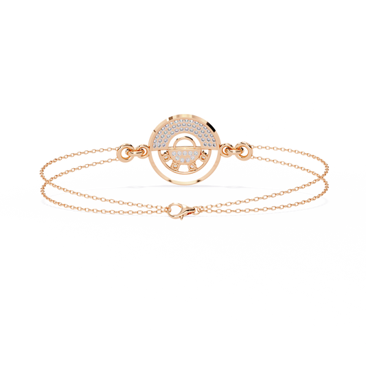 Round Cut Top Grade Diamond Unique 14k Solid Rose Gold Minimalist Handcrafted Cuff Bracelet For Women's - HIGHCARAT DIAMONDS