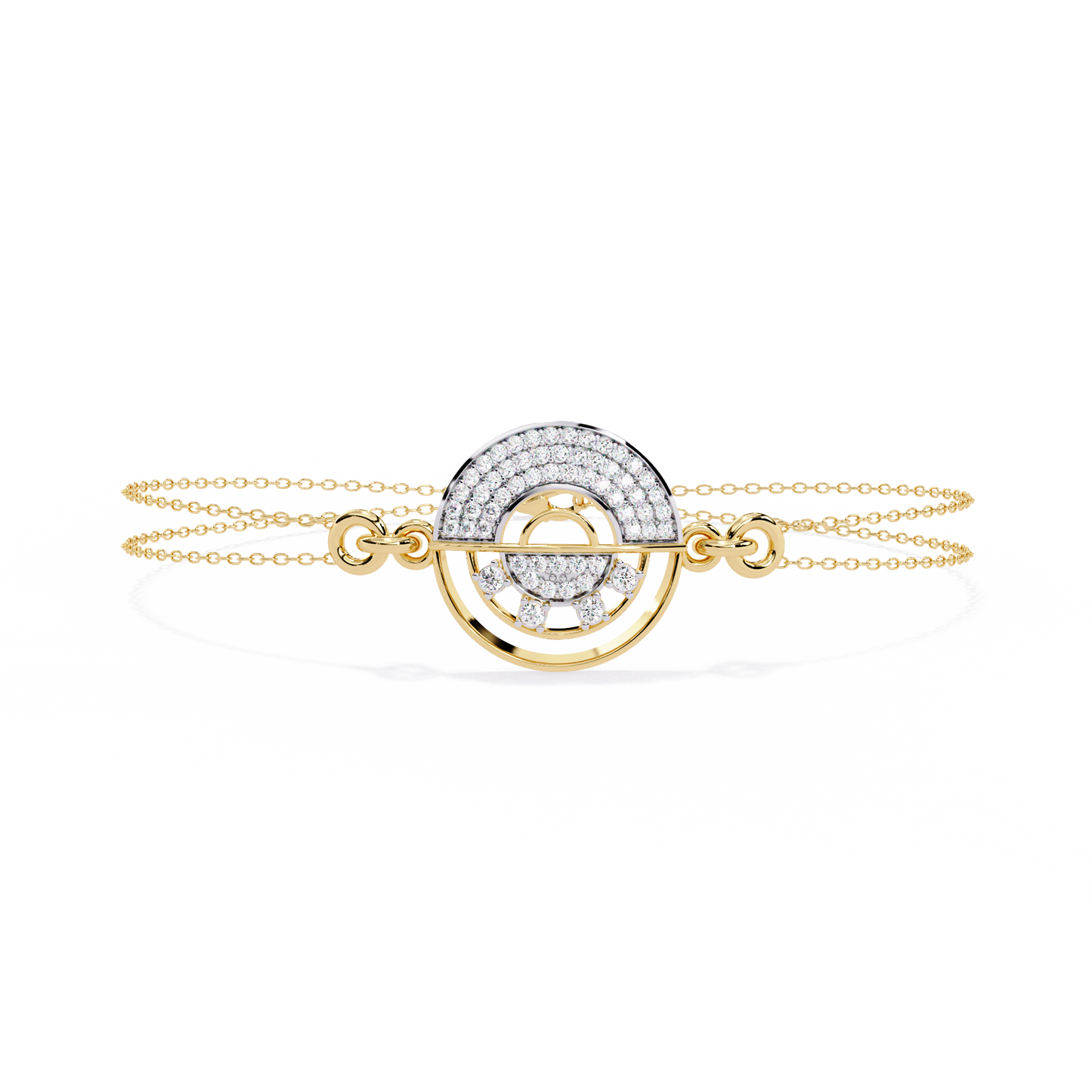 Round Cut Top Grade Diamond Unique 14k Solid Rose Gold Minimalist Handcrafted Cuff Bracelet For Women's - HIGHCARAT DIAMONDS