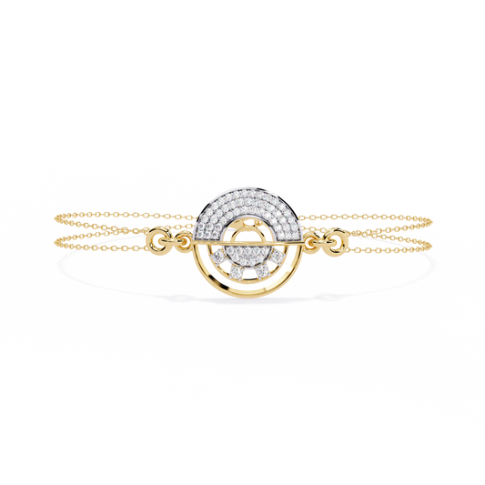 Round Cut Top Grade Diamond Unique 14k Solid Rose Gold Minimalist Handcrafted Cuff Bracelet For Women's - HIGHCARAT DIAMONDS