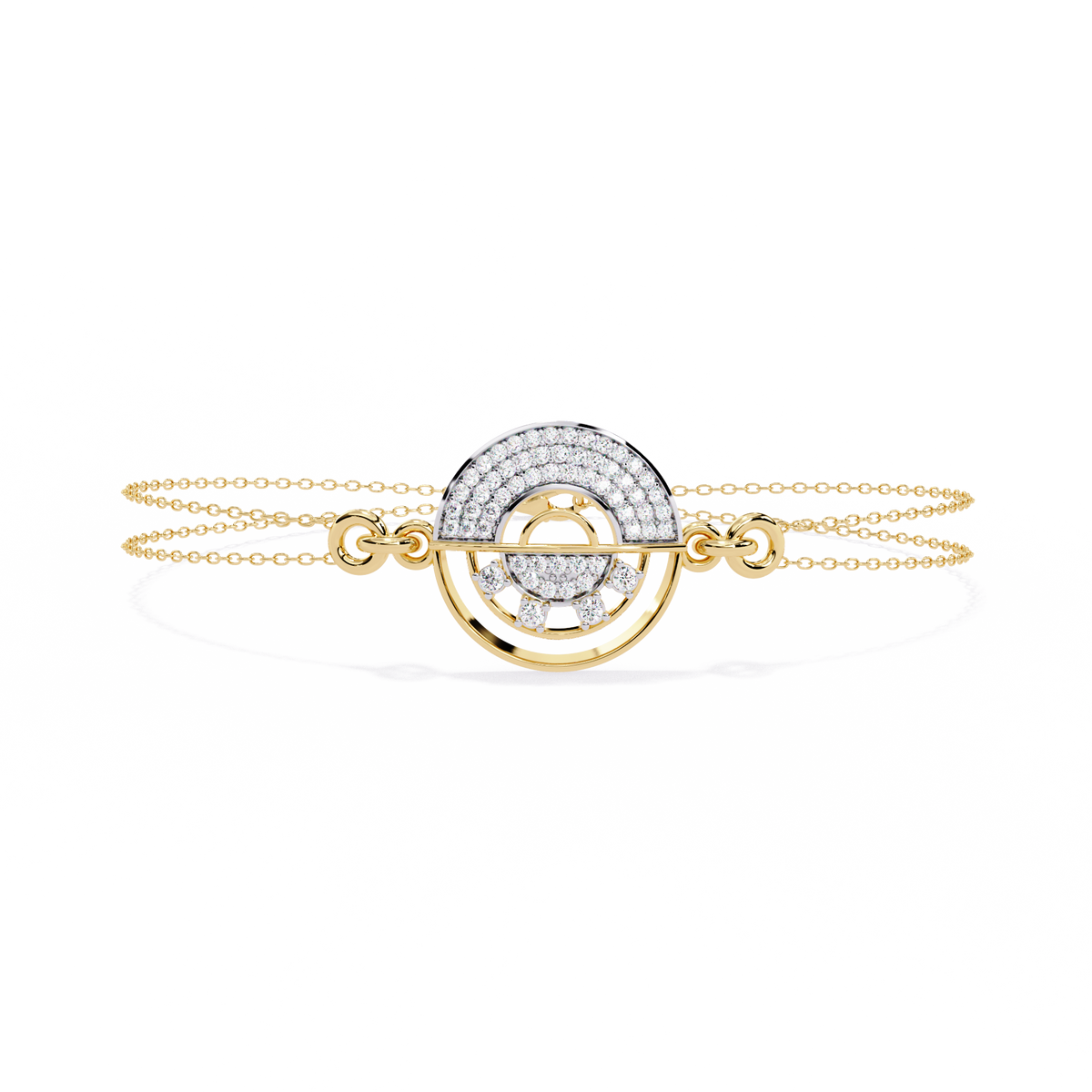 Round Cut Top Grade Diamond Unique 14k Solid Rose Gold Minimalist Handcrafted Cuff Bracelet For Women's - HIGHCARAT DIAMONDS