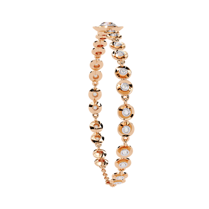 Round Cut Top Grade Lab Grown Diamond Bezel Set Unique Minimalist Bridesmaid Tennis Bracelet Gift For Her - HIGHCARAT DIAMONDS