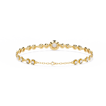 Round Cut Top Grade Lab Grown Diamond Bezel Set Unique Minimalist Bridesmaid Tennis Bracelet Gift For Her - HIGHCARAT DIAMONDS