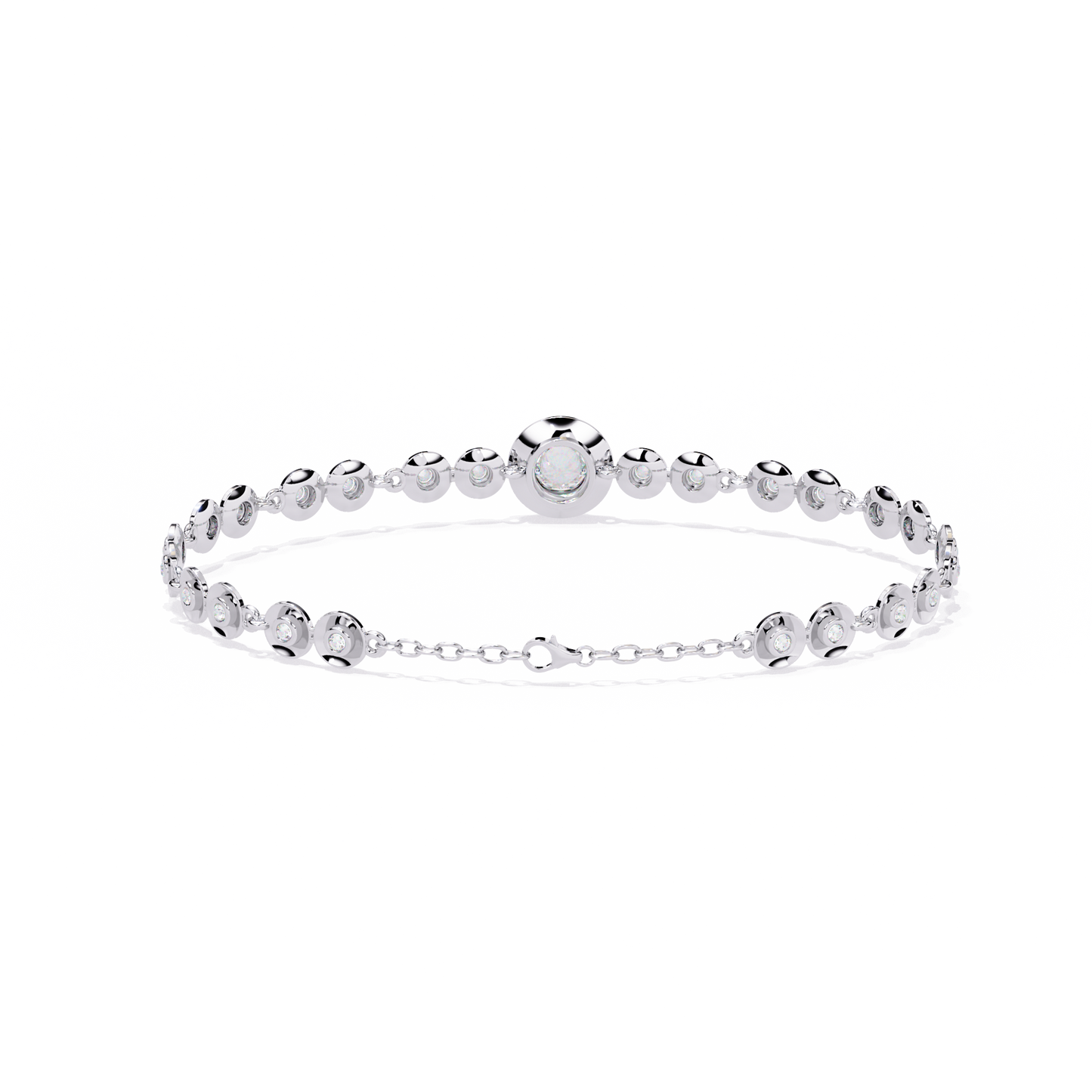 Round Cut Top Grade Lab Grown Diamond Bezel Set Unique Minimalist Bridesmaid Tennis Bracelet Gift For Her - HIGHCARAT DIAMONDS