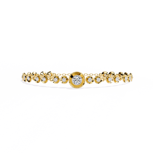 Round Cut Top Grade Lab Grown Diamond Bezel Set Unique Minimalist Bridesmaid Tennis Bracelet Gift For Her - HIGHCARAT DIAMONDS