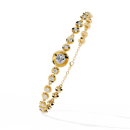 Round Cut Top Grade Lab Grown Diamond Bezel Set Unique Minimalist Bridesmaid Tennis Bracelet Gift For Her - HIGHCARAT DIAMONDS