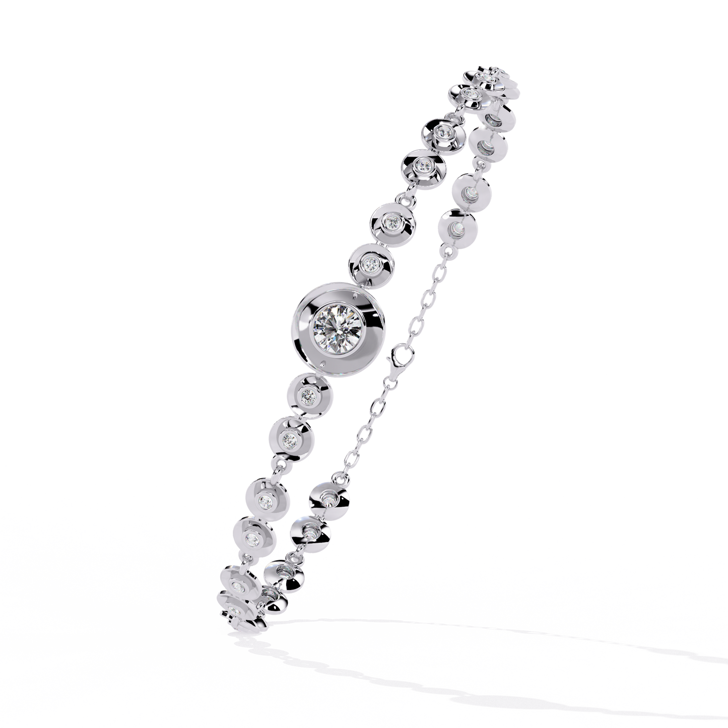 Round Cut Top Grade Lab Grown Diamond Bezel Set Unique Minimalist Bridesmaid Tennis Bracelet Gift For Her - HIGHCARAT DIAMONDS
