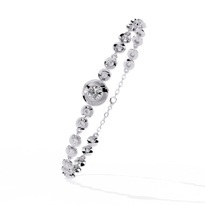 Round Cut Top Grade Lab Grown Diamond Bezel Set Unique Minimalist Bridesmaid Tennis Bracelet Gift For Her - HIGHCARAT DIAMONDS