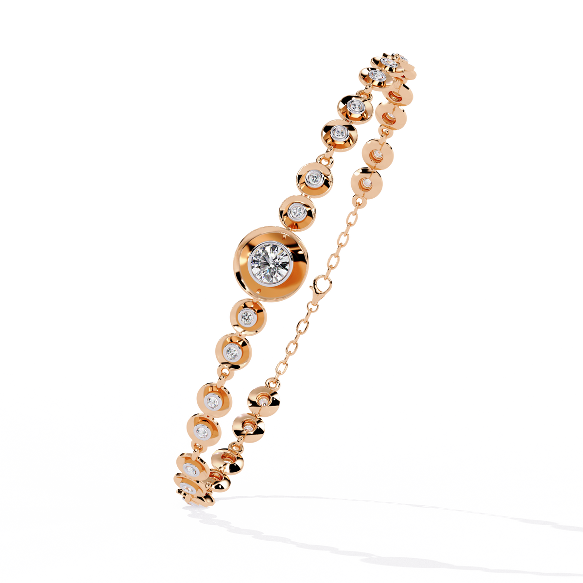 Round Cut Top Grade Lab Grown Diamond Bezel Set Unique Minimalist Bridesmaid Tennis Bracelet Gift For Her - HIGHCARAT DIAMONDS