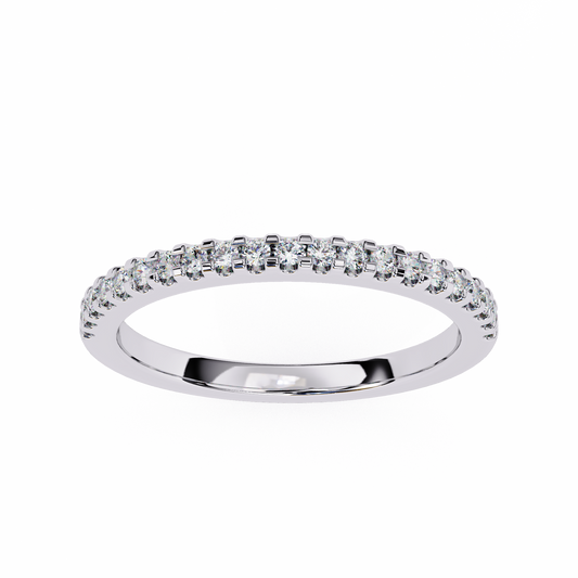 Round Cut Top Grade Lab Grown Diamond Elegant  Half Eternity 18k Solid Yellow Gold  Dainty Handmade Wedding Band - HIGHCARAT DIAMONDS
