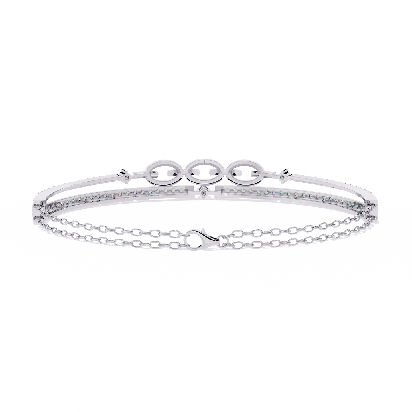 Round Cut Top Grade Lab Grown Diamond Unique Vintage Miniamlsit Dainty Perfect Party Wear Cuff Bracelet
