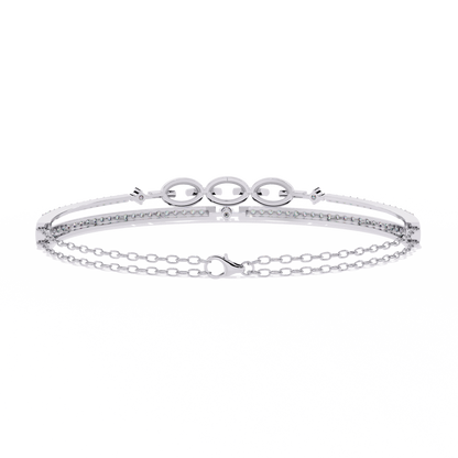 Round Cut Top Grade Lab Grown Diamond Unique Vintage Miniamlsit Dainty Perfect Party Wear Cuff Bracelet