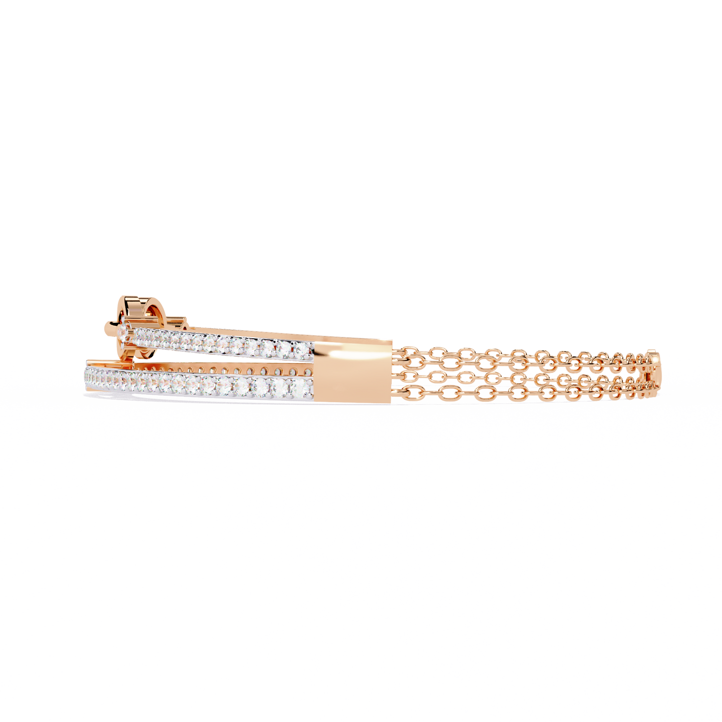 Round Cut Top Grade Lab Grown Diamond Unique Vintage Miniamlsit Dainty Perfect Party Wear Cuff Bracelet