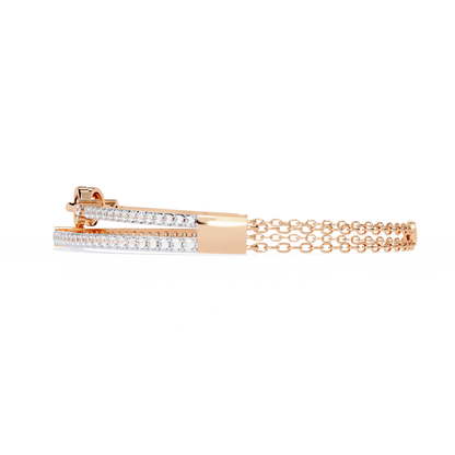 Round Cut Top Grade Lab Grown Diamond Unique Vintage Miniamlsit Dainty Perfect Party Wear Cuff Bracelet