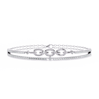 Round Cut Top Grade Lab Grown Diamond Unique Vintage Miniamlsit Dainty Perfect Party Wear Cuff Bracelet