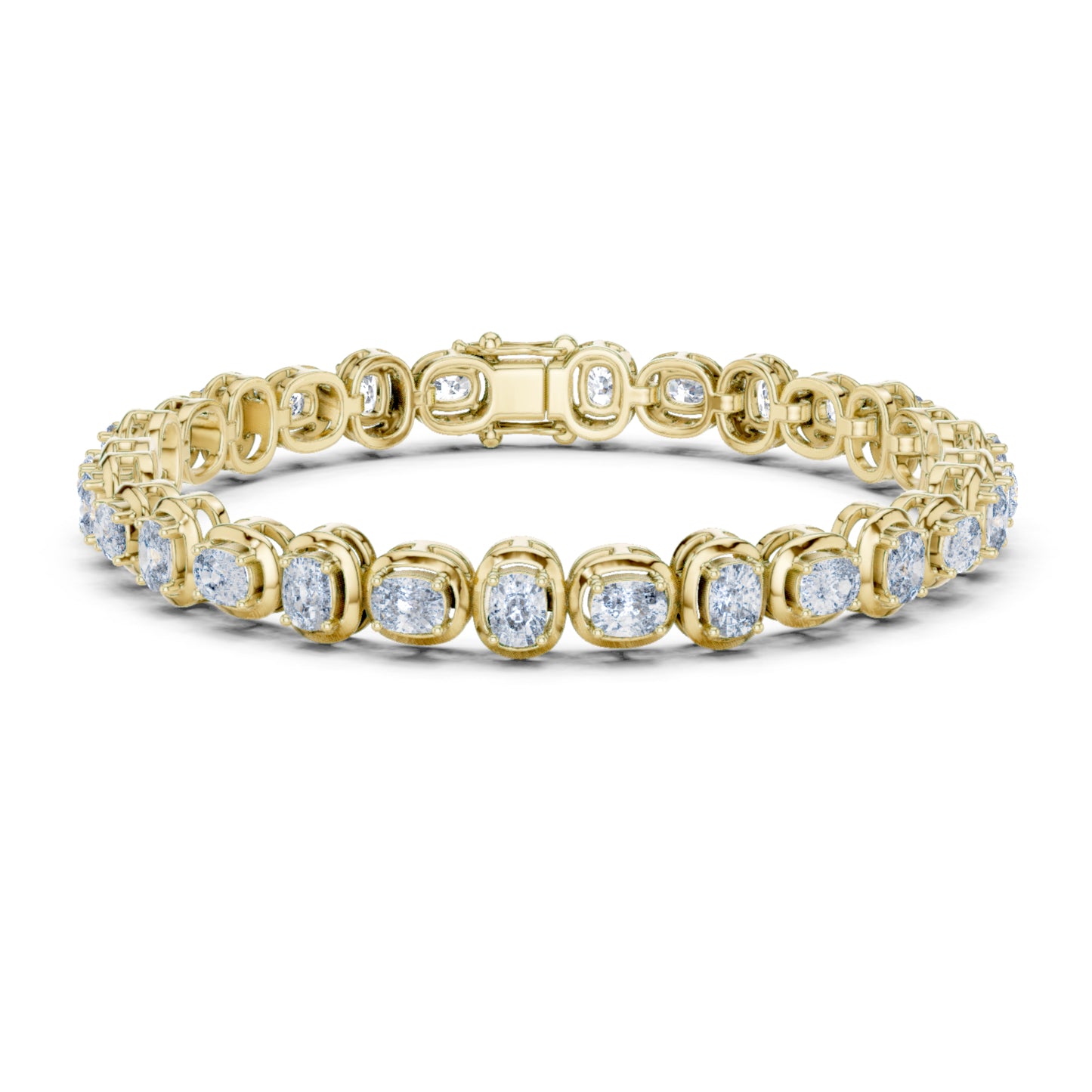 Round Cut Top Grade Labgrown Diamond Elegant Prong Set Classic Wedding Tennis Bracelet For Women's