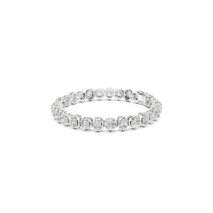 Round Cut Top Grade Labgrown Diamond Elegant Prong Set Classic Wedding Tennis Bracelet For Women's