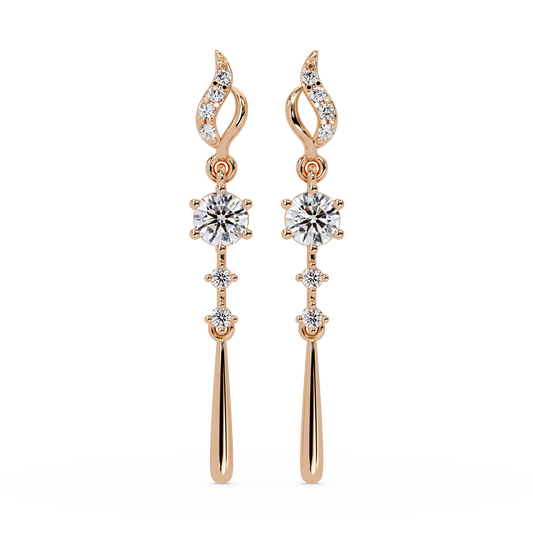 Round Cut Vintage Lab Grown Diamond Drop Earring - HIGHCARAT DIAMONDS