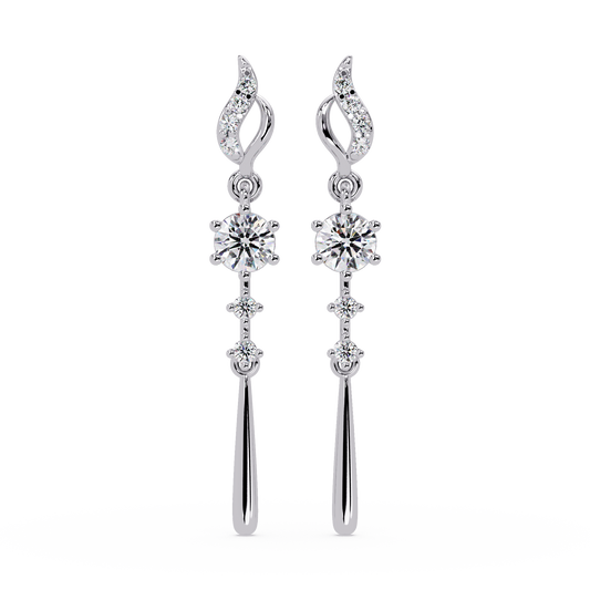 Round Cut Vintage Lab Grown Diamond Drop Earring - HIGHCARAT DIAMONDS