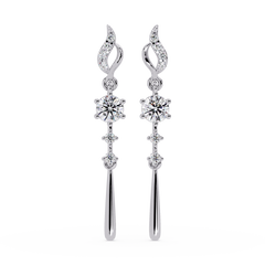 Round Cut Vintage Lab Grown Diamond Drop Earring - HIGHCARAT DIAMONDS
