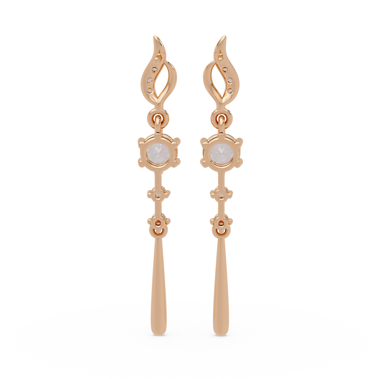Round Cut Vintage Lab Grown Diamond Drop Earring - HIGHCARAT DIAMONDS