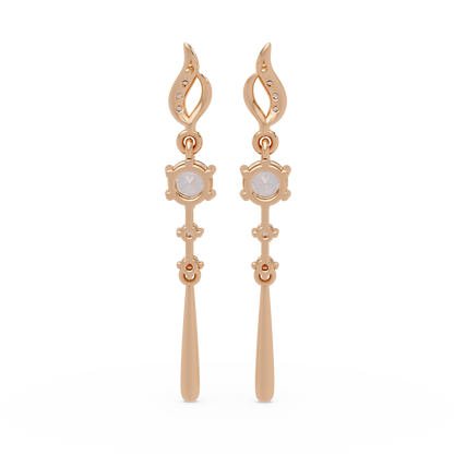 Round Cut Vintage Lab Grown Diamond Drop Earring - HIGHCARAT DIAMONDS