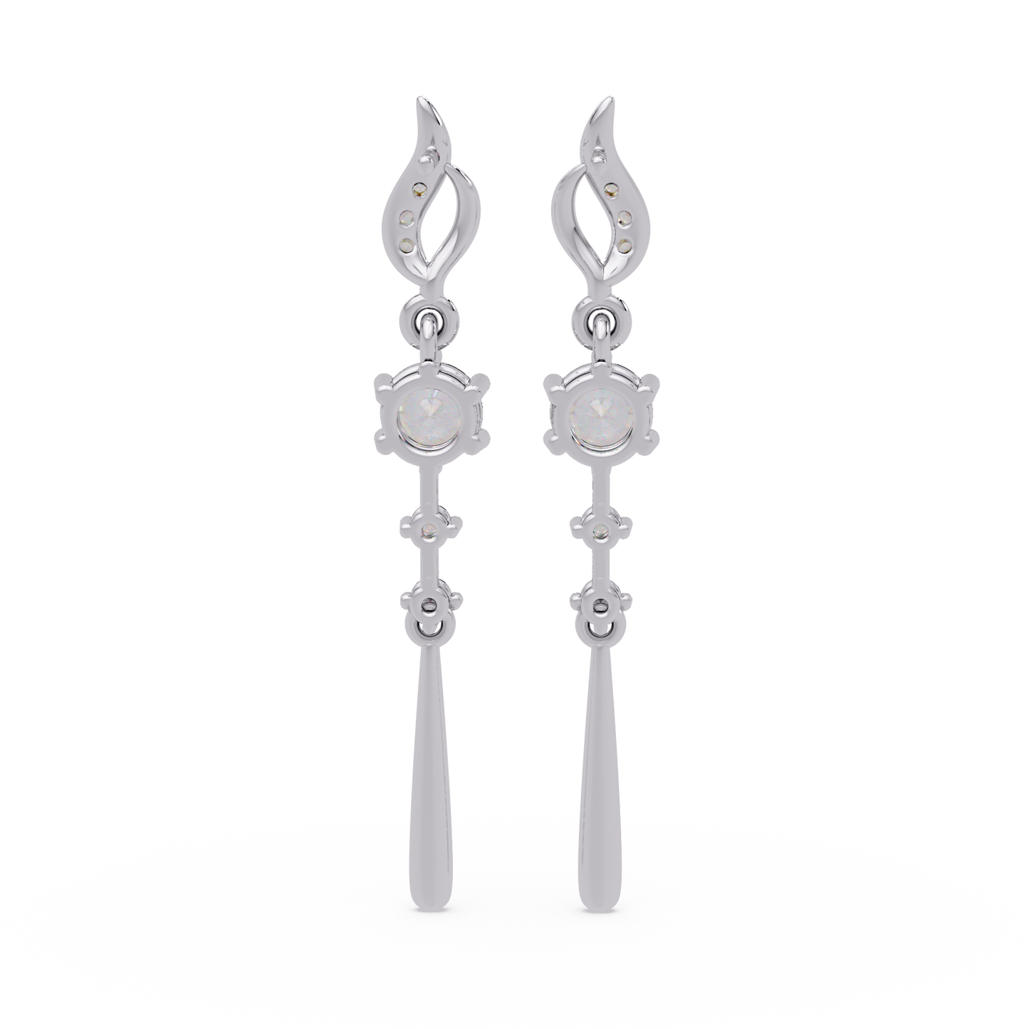 Round Cut Vintage Lab Grown Diamond Drop Earring - HIGHCARAT DIAMONDS
