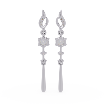 Round Cut Vintage Lab Grown Diamond Drop Earring - HIGHCARAT DIAMONDS