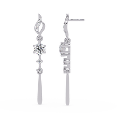 Round Cut Vintage Lab Grown Diamond Drop Earring - HIGHCARAT DIAMONDS
