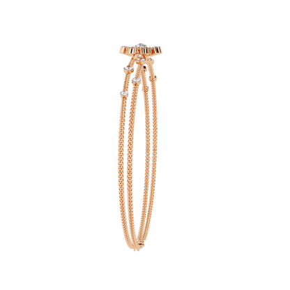Round Cut White Colorless Diamond Art Deco Elegant Delicate Handmade Cuff Bracelet Gift For Her - HIGHCARAT DIAMONDS