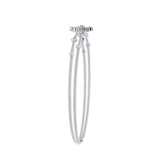 Round Cut White Colorless Diamond Art Deco Elegant Delicate Handmade Cuff Bracelet Gift For Her - HIGHCARAT DIAMONDS