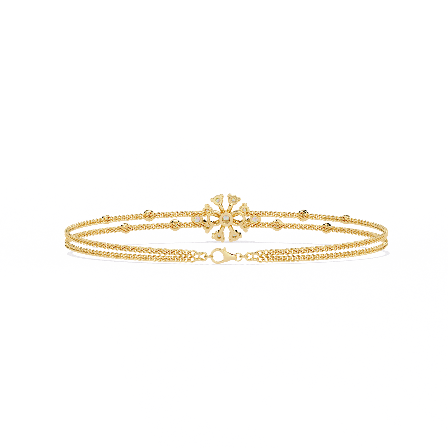 Round Cut White Colorless Diamond Art Deco Elegant Delicate Handmade Cuff Bracelet Gift For Her - HIGHCARAT DIAMONDS