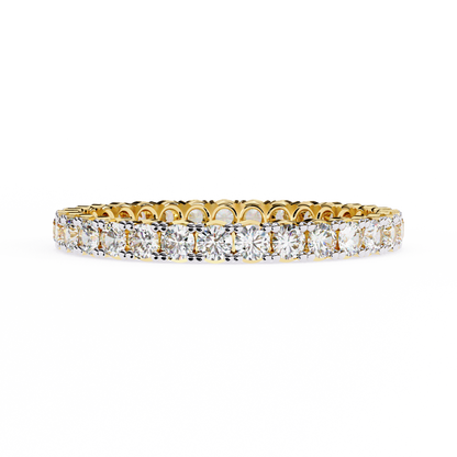 Round Cut White Colorless Diamond Elegant Full Eternity Classic Dainty Bridesmaid Band Gift for Her - HIGHCARAT DIAMONDS