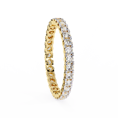 Round Cut White Colorless Diamond Elegant Full Eternity Classic Dainty Bridesmaid Band Gift for Her - HIGHCARAT DIAMONDS