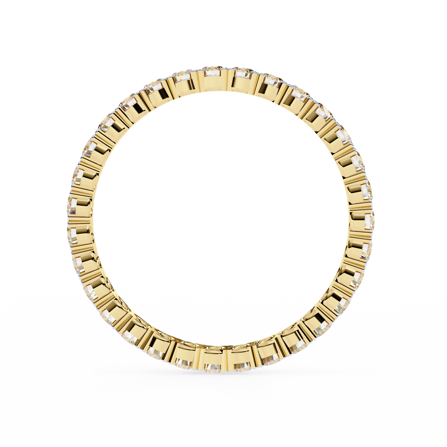 Round Cut White Colorless Diamond Elegant Full Eternity Classic Dainty Bridesmaid Band Gift for Her - HIGHCARAT DIAMONDS