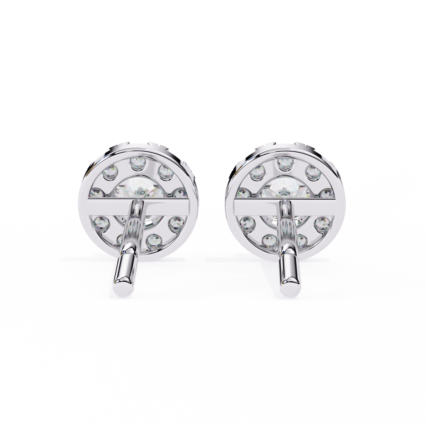 Round Cut White Colorless Diamond Unique Delicate Halo Style Screw Back Stud Earring Annivrasry Gift For Her - HIGHCARAT DIAMONDS