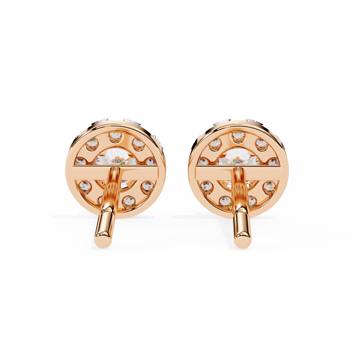 Round Cut White Colorless Diamond Unique Delicate Halo Style Screw Back Stud Earring Annivrasry Gift For Her - HIGHCARAT DIAMONDS