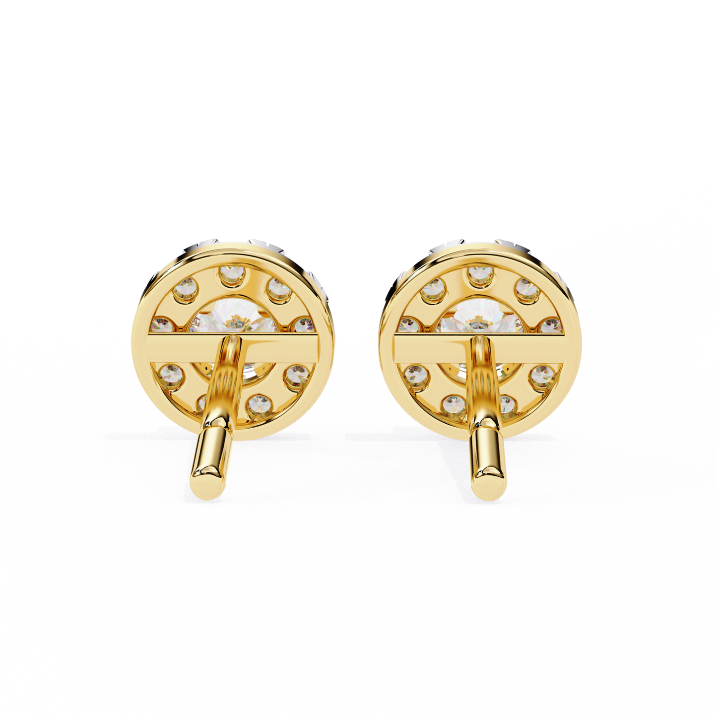 Round Cut White Colorless Diamond Unique Delicate Halo Style Screw Back Stud Earring Annivrasry Gift For Her - HIGHCARAT DIAMONDS