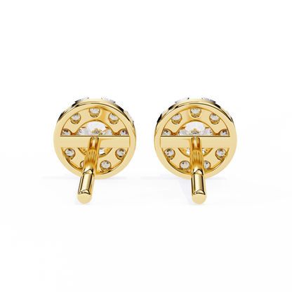 Round Cut White Colorless Diamond Unique Delicate Halo Style Screw Back Stud Earring Annivrasry Gift For Her - HIGHCARAT DIAMONDS