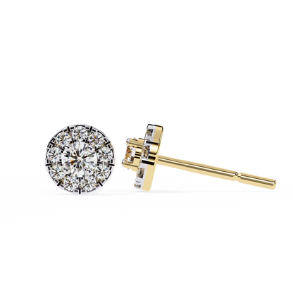 Round Cut White Colorless Diamond Unique Delicate Halo Style Screw Back Stud Earring Annivrasry Gift For Her - HIGHCARAT DIAMONDS