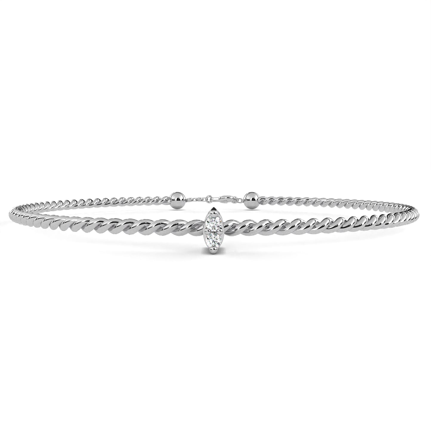 Round Cut White Colorless Diamond Unique Simple Solitaire Stackable Prong Set Every Day Tennis Bracelet For Her - HIGHCARAT DIAMONDS