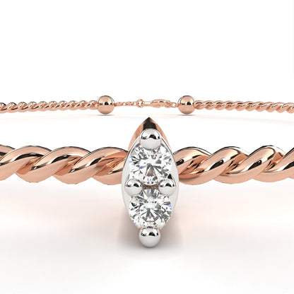 Round Cut White Colorless Diamond Unique Simple Solitaire Stackable Prong Set Every Day Tennis Bracelet For Her - HIGHCARAT DIAMONDS