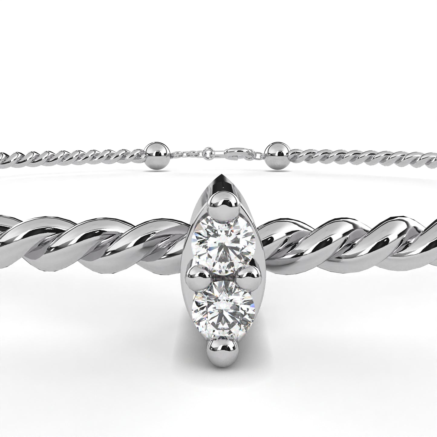 Round Cut White Colorless Diamond Unique Simple Solitaire Stackable Prong Set Every Day Tennis Bracelet For Her - HIGHCARAT DIAMONDS