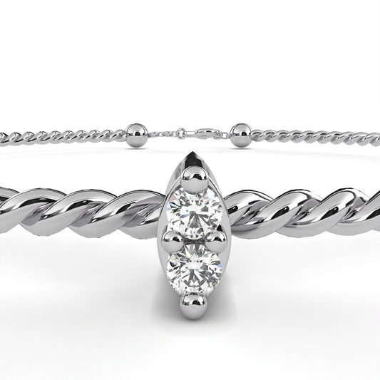 Round Cut White Colorless Diamond Unique Simple Solitaire Stackable Prong Set Every Day Tennis Bracelet For Her - HIGHCARAT DIAMONDS