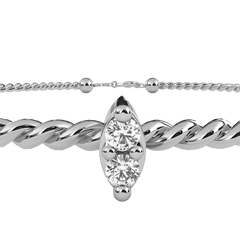 Round Cut White Colorless Diamond Unique Simple Solitaire Stackable Prong Set Every Day Tennis Bracelet For Her - HIGHCARAT DIAMONDS