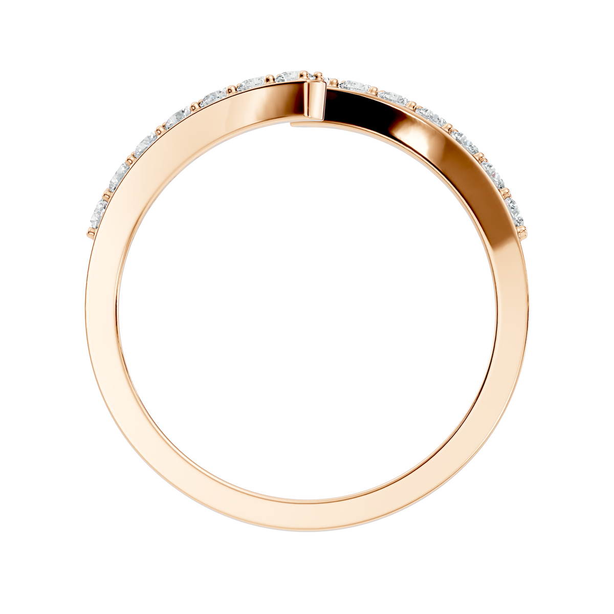 Round Cut White Colorless Lab Grown Diamond Unique Bypass Dainty Party Wear Ring For Women's - HIGHCARAT DIAMONDS