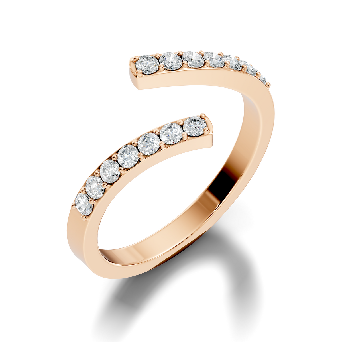 Round Cut White Colorless Lab Grown Diamond Unique Bypass Dainty Party Wear Ring For Women's - HIGHCARAT DIAMONDS