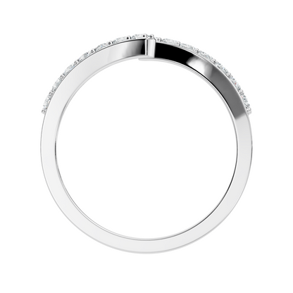 Round Cut White Colorless Lab Grown Diamond Unique Bypass Dainty Party Wear Ring For Women's